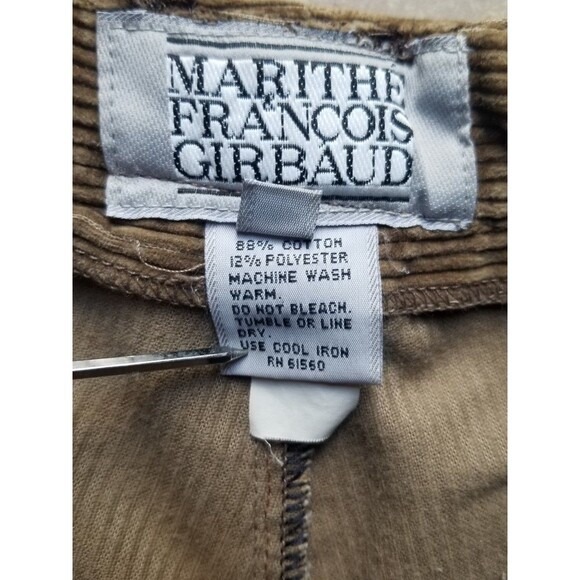 Vintage 2000's Y2K Marithe Francois Girbaud Corduroy  Pants Wide Leg Brown 7/8 - Picture 4 of 7